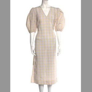 GANNI checked seersucker dress